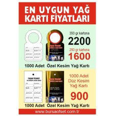 Oto Yağ bakım kartı